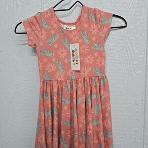 New 3/4 Halloween Dot Dot Smile Cap  Pink Kids Dress